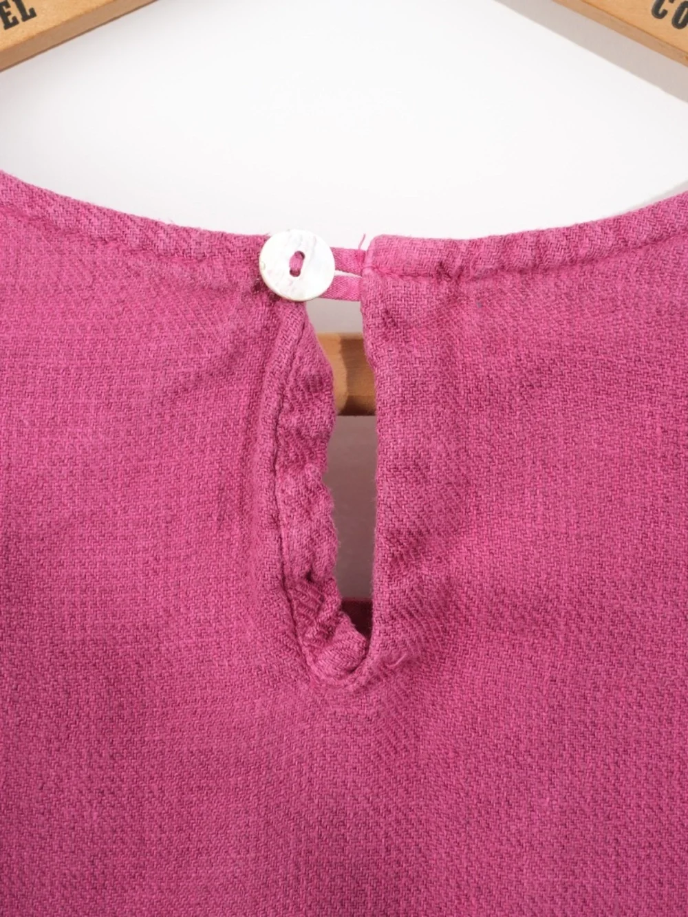 bryn Walker Magenta Linen Tunic Top - Picture 5 of 8